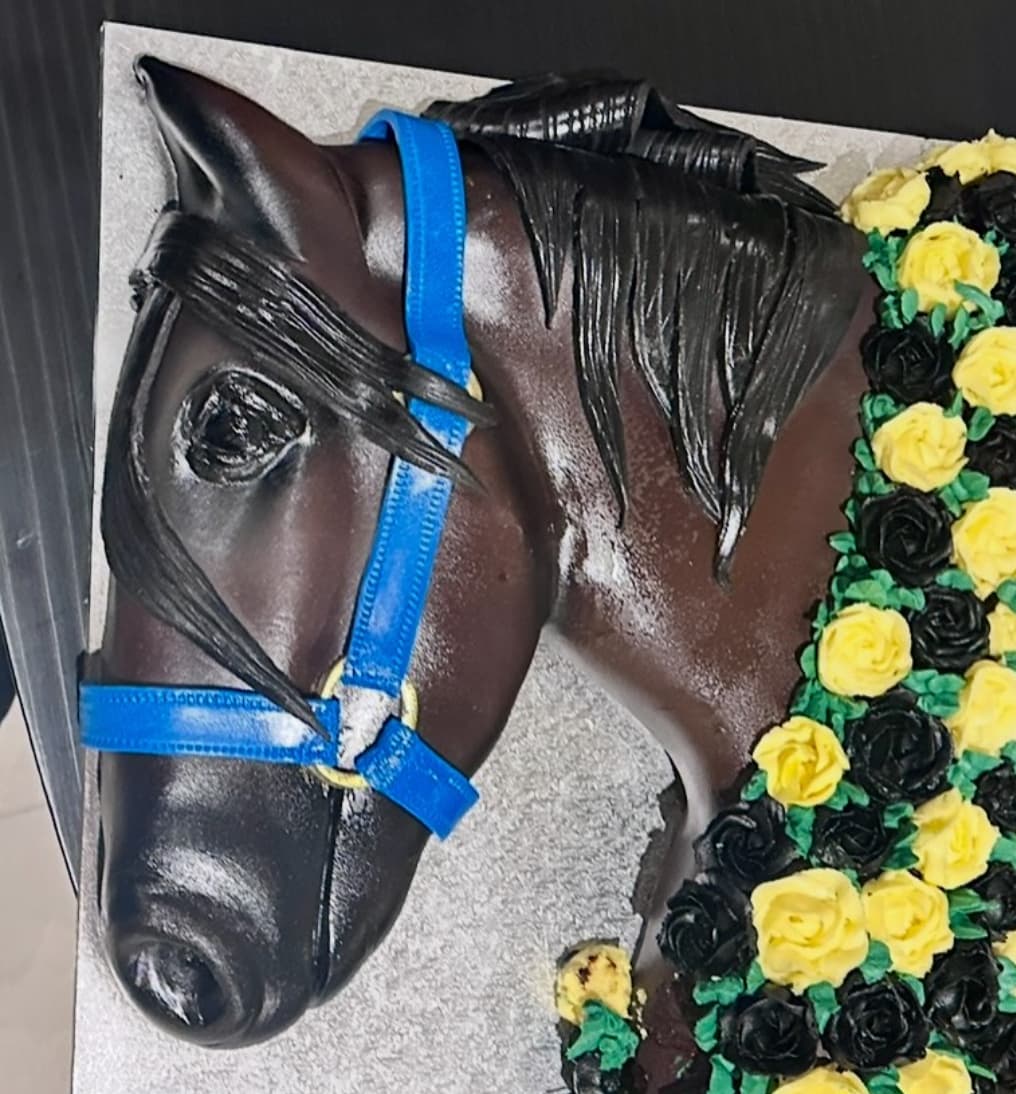 Baker decorating a cake